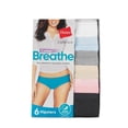thumbnail image 6 of Hanes Women's Signature Breathe Cotton Hipster Underwear, 6-Pack, 6 of 6