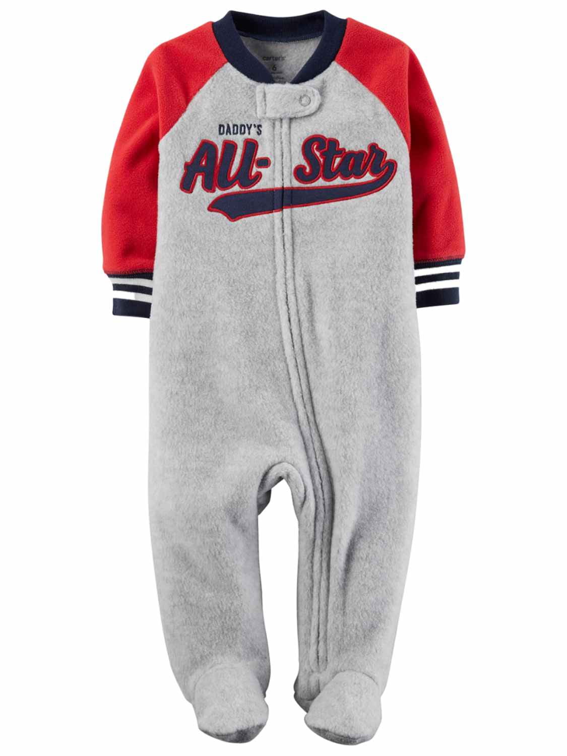 Carters Infant Boys Daddys All Star Fleece Sleeper Sleep & Play Footie