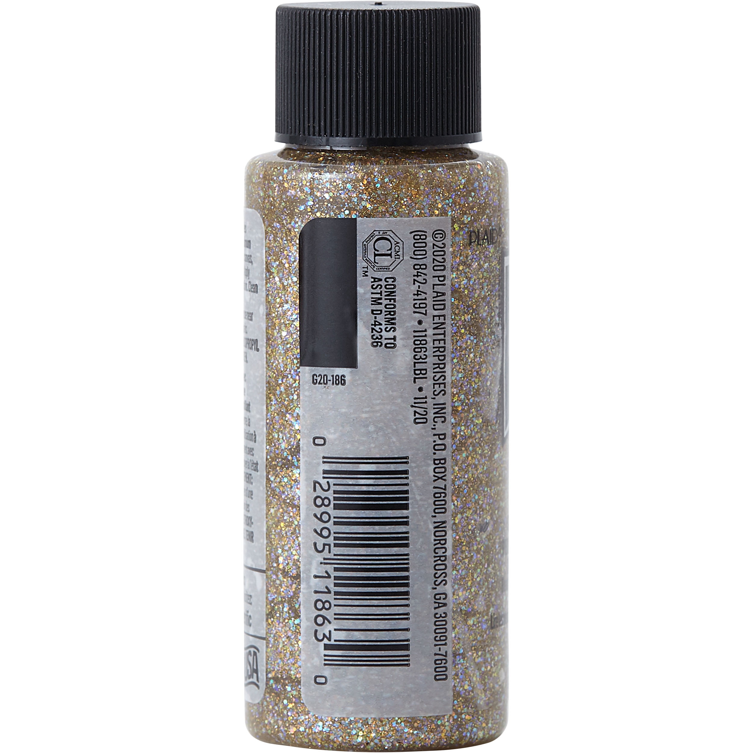 FolkArt Glitterific Fine Glitter Acrylic Paint, 12 Pack