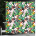 thumbnail image 4 of Ambesonne Colorful Shower Curtain, Exotic Animals and Flowers, 69"Wx84"L, Multicolor, 4 of 5