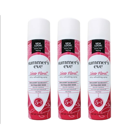 Summer's Eve Freshening Spray Deodorant, Sheer Floral 2 oz (Pack of 3)