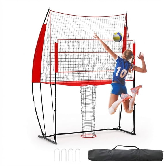 11x8 ft Height Adjustable Volleyball Net, Durable Training Equipment with Carry Bag – Easy Setup for Indoor, Outdoor, Beach & Backyard