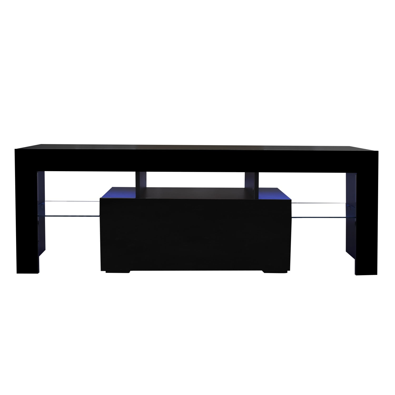 Kadyn Entertainment Center TV Stand, MDF TV Console with LED Light, Modern High-Gloss TV Cabinet for TVs up to 55", Black Kadyn Entertainment Center TV Stand, MDF TV Console with LED Light, Modern High-Gloss TV Cabinet for TVs up to 55", Black
