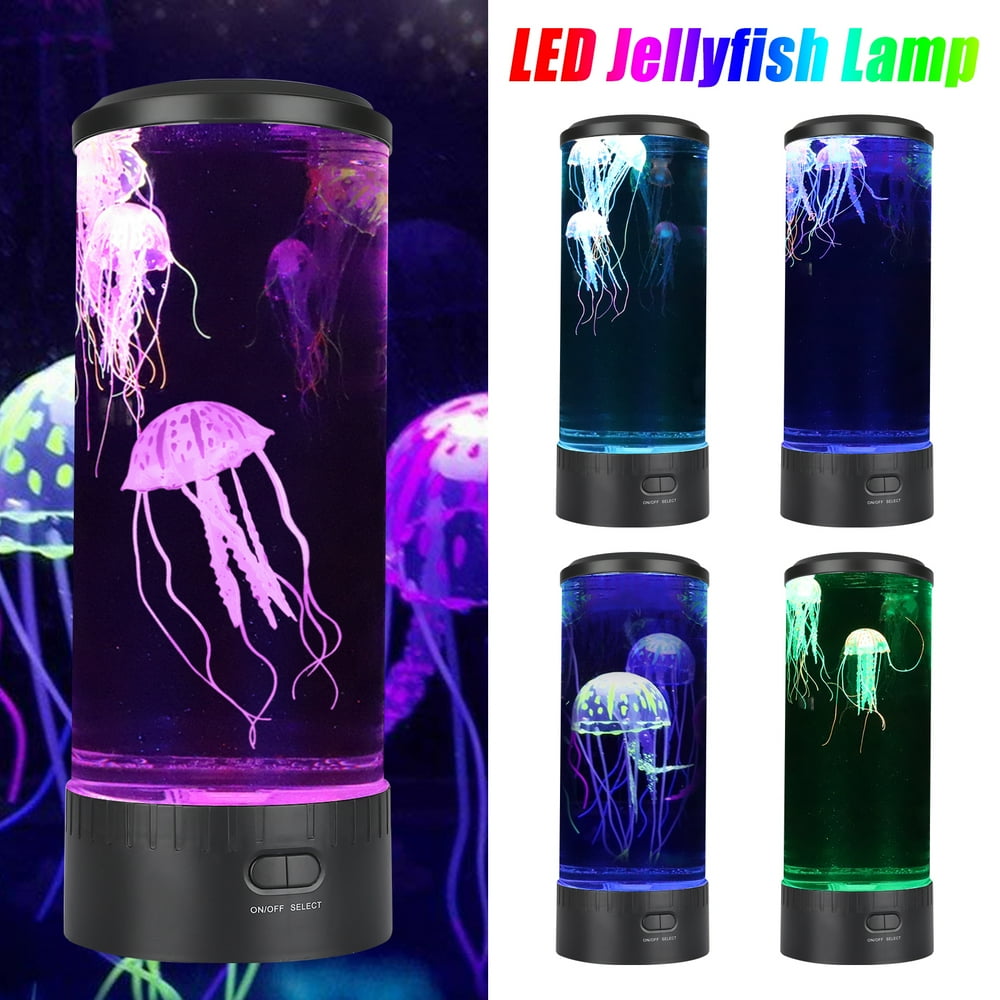 TSV LED Jellyfish Lamp Aquarium, Electric Round Jellyfish Tank Mood