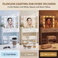 thumbnail image 5 of Homall Makeup Vanity Set with Mirro & 3 Modes Lights, Vanity Desk with Stool & Storage Drawers Shelves, Vanity Table with Power Outlet for Bedroom Dressing Room, White, 5 of 9