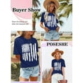 thumbnail image 6 of Anbech Womens American Flag T Shirt Love 4th of July USA Star Stripes Shirts Short Sleeve, 6 of 6