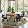 thumbnail image 3 of General Washable Oriental Area Rug - 6ft Round Rugs for Living Room Soft Carpet for Bedroom Waterproof Floral Distressed Indoor Stain Resistant Non-Shedding Floor Carpets (Green, 6ft-Round), 3 of 12