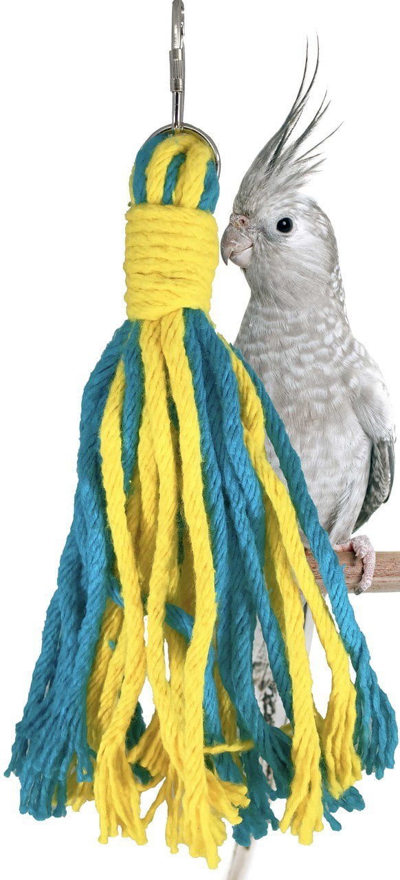 Perfect Cage Toy for Playing and Preening Big Birdie Bow Tie Bird Toy 