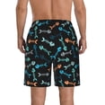 thumbnail image 3 of KLL Little Fish Skeleton Men's Casual Summer Beach Shorts Hawaiian Shorts with Pockets-Large, 3 of 5