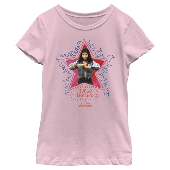 Girl's Marvel Doctor Strange in the Multiverse of Madness Game Over Graphic Tee Light Pink Medium