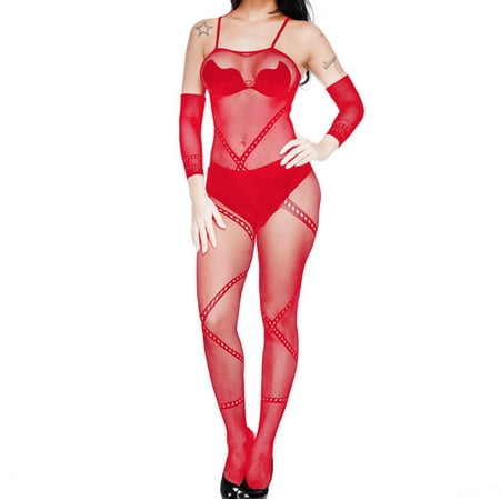 uublik Valentines Lingerie Set for Women Lace Babydoll Sexy Naughty Plus Size Bodysuit