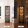 thumbnail image 3 of SESSLIFE 70" Tall Corner Curio Cabinet with Glass Doors and Lighting, Lighted Display Cabinet with 5-Tier Adjustable Shelves for Living Room Bedroom, Easy Assembly, 3 of 10