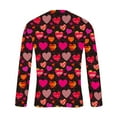 thumbnail image 3 of BiZtdJrK Mens Valentines T Shirt Plus Size Heart Print Long Sleeve Shirts Crew Neck Slim Fit Casual Spring Tee Tops Hot Pink XL, 3 of 5