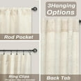thumbnail image 5 of DriftAway 100% Blackout Natural Linen Curtains for Bedroom 108 Inch Long Double Layer Drape Farmhouse Thermal Insulated 3 Inch Rod Pocket Back Tab Full Light Blocking 2 Panels for Living Room Nursery, 5 of 8