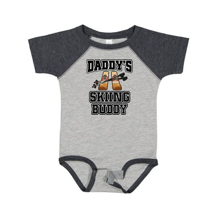 

Inktastic Daddys Skiing Buddy Kids Skis Gift Baby Boy or Baby Girl Bodysuit