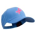thumbnail image 5 of Breast Cancer Hot Pink Ribbon Embroidered 5 Panel Cap - Blue OSFM, 5 of 5