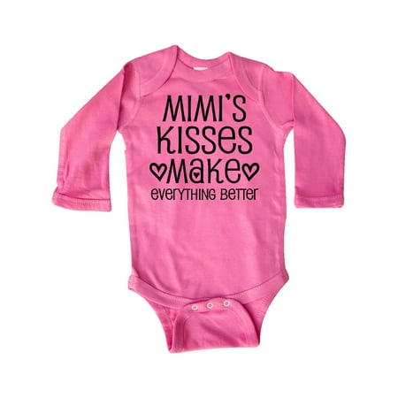 

Inktastic Mimi Kisses Make Everything Better Gift Baby Boy or Baby Girl Long Sleeve Bodysuit