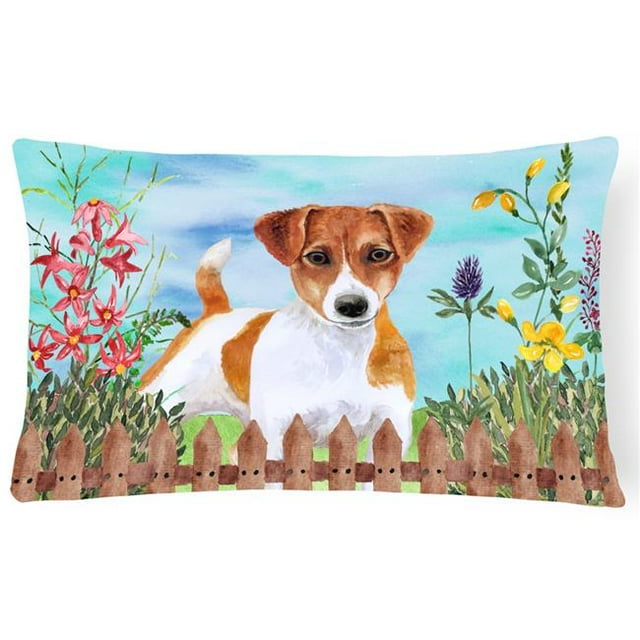 CK1251PW1216 Jack Russell Terrier Coussin Décoratif en Toile de Printemps