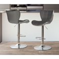 thumbnail image 2 of Bronte Living Leatherette Bar Stool 360 Swivel, Adjustable Height 24" to 33" High Backrest, with Hard Floor Protection Rubber Band - Series Susan (Set of 2), 2 of 7