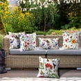 thumbnail image 2 of Outdoor Waterproof Pillow Covers 18x18 Set of 4 Spring Summer Floral Decorative Outdoor Throw Pillows Farmhouse Cushion Cases for Patio Furniture Bench Couch Sunbrella, 2 of 8