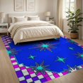 thumbnail image 3 of ODIKA 8'x10' Washable Area Rug Non-Slip Chair-Friendly Mat Cartoon Graphic Y2k Aesthetic Checkerboard Motif Funky Refined Structured for Dining Room, Large Office, Lounge, 3 of 7
