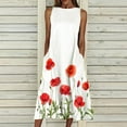 thumbnail image 2 of JINMGG Summer Dresses for Women under $10,Fashion Women Prints Comfy Summer O-Neck Ladies Pockets Sleeveless Dress, 2 of 6