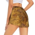 thumbnail image 3 of Goofa Vintage Map Printed Women 2 in 1 Running Shorts,Quick Dry Athletic Workout Shorts,High Waisted Athletic Shorts with Liner Pockets-XX-Large, 3 of 9