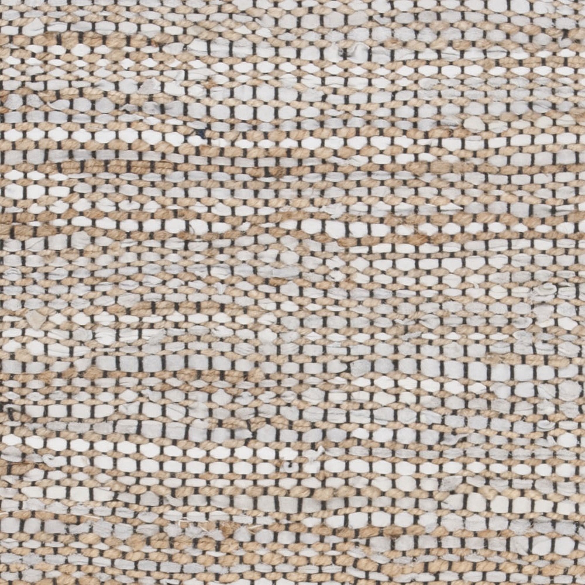 SAFAVIEH Vintage Leather Zharko Solid Braided Fringe Area Rug, Silver, 3' x 5'