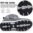 thumbnail image 5 of Knivor Men High-top Winter Snow Boots Hook & Loop Slip-Resistant Cushion Wearproof Sole Faux Fur Warm Outdoor Winter Shoes, 5 of 9