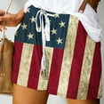 thumbnail image 2 of Plus Size Shorts for Women Summer Usa Flag Shorts Casual Drawstring Elastic Waist with Pockets, 2 of 5