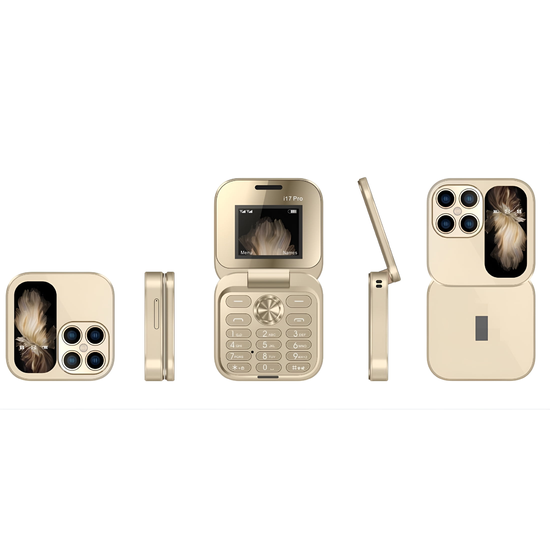 GJX New Mini Flip Phone-Unlocked 2G Cell Phone for Seniors,Large Buttons,Dual Screens,Long-Lasting Battery,Clear Sound,Compact&Easy-To-Use Design