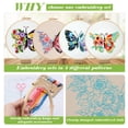 thumbnail image 3 of ZYNERY 4 Pack Butterfly Flower Pattern Embroidery Kit for Beginners, Cross Stitch Kits Include Embroidery Hoop and Complete Embroidery Tools, Needlepoint Kit for Adults, 3 of 7