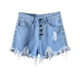 thumbnail image 4 of JJHGVB Denim Jean Shorts Simple All-Match Jeans Denim Shorts Summer Jumpsuit Casual Summer Jean Denim Shorts with Pocket Shorts with Pocket High Rise Thin Jeans Shorts Straight Leg Jean Light Blue S, 4 of 4