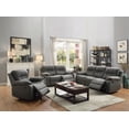 thumbnail image 2 of Modern Slate Blue Leatherette Motion Sofa 86"x39"x39"H with Metal Reclining Mechanism, 2 of 9