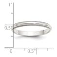 thumbnail image 5 of 925 Sterling Silver Rhodium-plated 3mm Half Round Milgrain Band Ring Size 10.5, 5 of 6