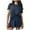 Navy, variant on Ashirexll Lounge Sets for Women Summer Short Sleeve Home Fashion Casual Solid Color Tops and Shorts Pajama Set Navy M