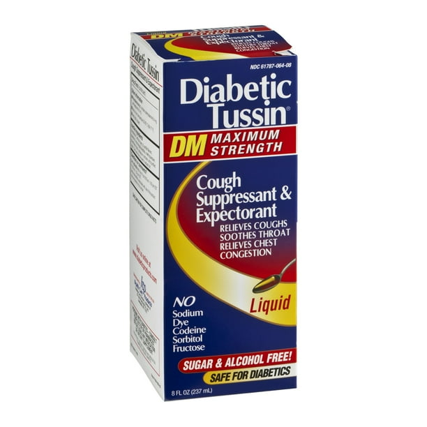 Diabetic Tussin Sugar Free Cough Syrup Maximum Strength Relief DM, 8 oz