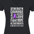 thumbnail image 4 of Inktastic Alzheimer's Awareness Strength Support and Courage Women's V-Neck T-Shirt, 4 of 5