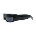 thumbnail image 3 of Mens Narrow Rectangle All Black Iconic Mad Dog Gangster Plastic Sunglasses Shiny Black - Black, 3 of 4