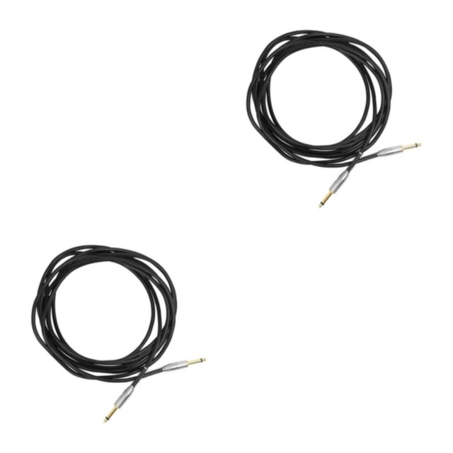 stanreset 1/2/3/5 Guitar Pedal Audio Cable Patch Cord Noise Reduction 6.35mm Effect Wire Stable Performance Bass Sound Connector Playing 5m 2PCS