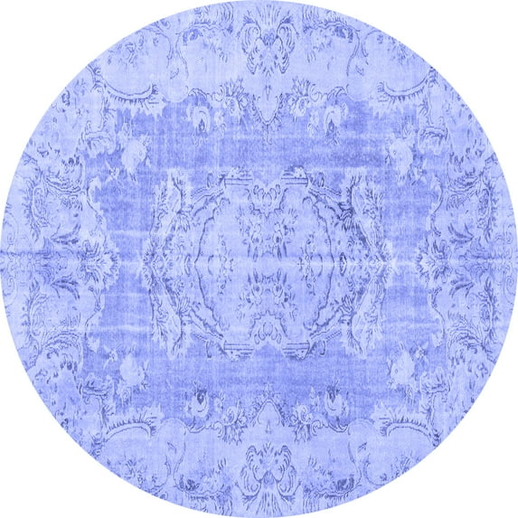 Ahgly Company Indoor Round Persian Blue Traditional Area Rugs, 7' Round