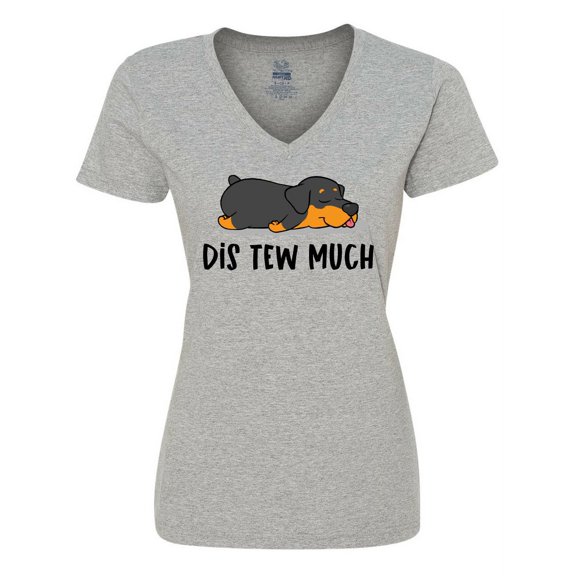 Inktastic Napping Dis Tew Much Rottweiler Women's V-Neck T-Shirt