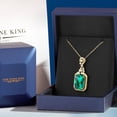 thumbnail image 5 of Gem Stone King 18K Yellow Gold Plated Silver Green Nano Emerald Pendant Necklace for Women (7.10 Cttw, Emerald Cut 14X10MM, with 18 inch Chain), 5 of 5