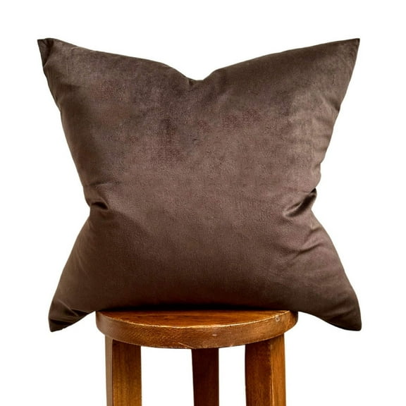 Busa Designs Brown Velvet Pillow Cover, 20" Pillow Cover, Brown Pillows, Velvet Cushion Covers