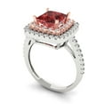 thumbnail image 2 of Halo Engagement Ring for Women - 2.07ct Natural Garnet in 14K White/Rose Gold Promise Ring, 2 of 6