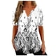 thumbnail image 1 of Blusas para las Mujeres Casual Botón de Color Sólido Cuello Redondo Superior, Cómoda Blusa de Moda de Manga Corta, 1 of 5