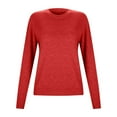 thumbnail image 5 of Arlun Women's Lightweight Cashmerel Sweaters Crewneck Long Sleeve Pullover Tops Solid Color Knit Loose Soft Cozy Thin Fall Winter Base Layer Sweater 2026 Red L, 5 of 7