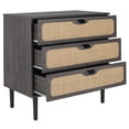thumbnail image 6 of SAFAVIEH Irelia Coastal Style 3 Drawer Chest, Distressed Black (31.1 in. W x 18.3 in. D x 32.4 in. H), 6 of 14