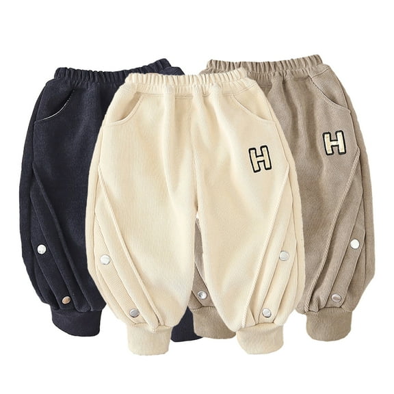 KYAIGUO Baby Toddler Boys Girls Fall Winter Pants 5M-5Y Kids Thick Fleece Sweatpants Infant Jogger Pants Long Trousers Outer Wear Thickened Leisure Padded Trousers Sweat Pants