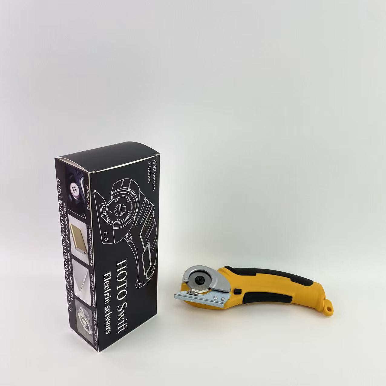 HOTO Swift Electric scissors,Cordless Electric Scissors, Rotary Cutter for Fabric and Cloth, Fabric Cutter for Carpet Leather Felt with Storage Box